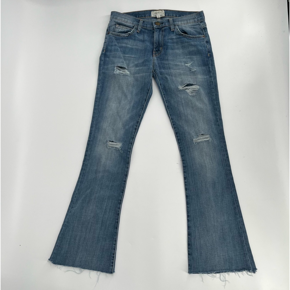 Current/Elliott Flip Flop Relaxed Fit Boot Cut Distressed Jeans Size 24 Women's